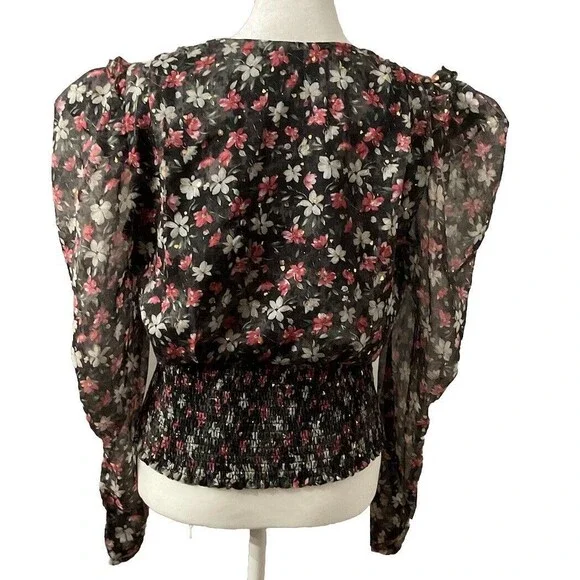 ASTR The Label Floral Smocked Women’s Medium Blouse. LTOP812 - Picture 4 of 6